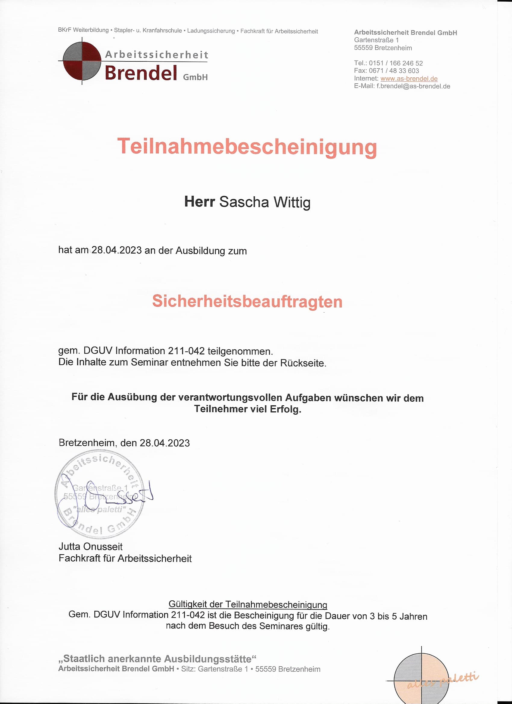 Zertifikat